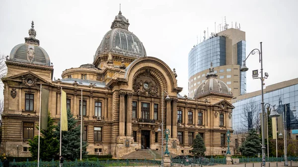 Esterno Del Cec Palace Bucarest Romania — Foto Stock