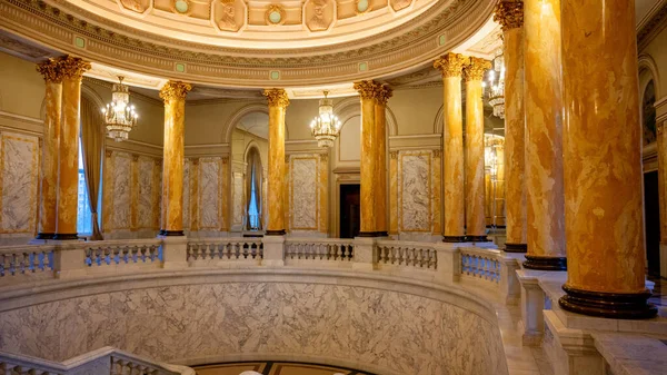 Interior Museu Nacional Arte Bucareste Roménia Detalhes Dourados Mármore Pintura — Fotografia de Stock