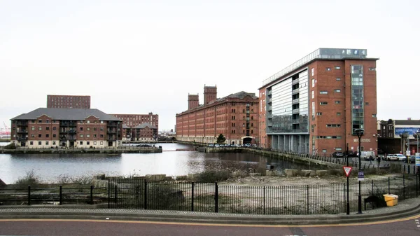 Blick Auf Das Royal Albert Dock Liverpool Großbritannien Alte Gebäude — Stockfoto