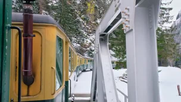 내부에서 기관차 니타의 겨울에 루마니아 — 비디오