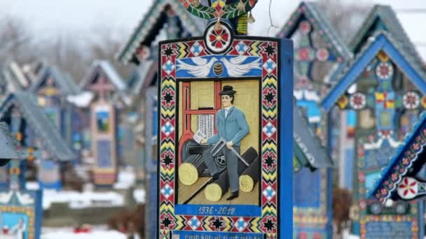 Viseu Sus Roumanie Janvier 2022 Vue Des Pierres Tombales Cimetière — Video