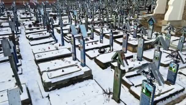 Romanya Nın Sapanta Kentindeki Merry Mezarlığı Nın Insansız Hava Aracı — Stok video