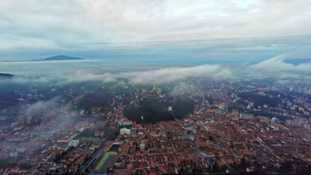 Brasov Rumania Diciembre 2021 Vista Plaza Del Consejo Centro Histórico — Vídeo de stock