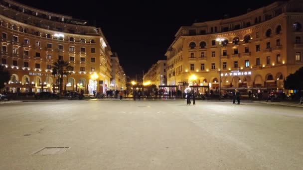 Saloniki Griechenland September 2020 Der Zentrale Platz Der Stadt Bei — Stockvideo