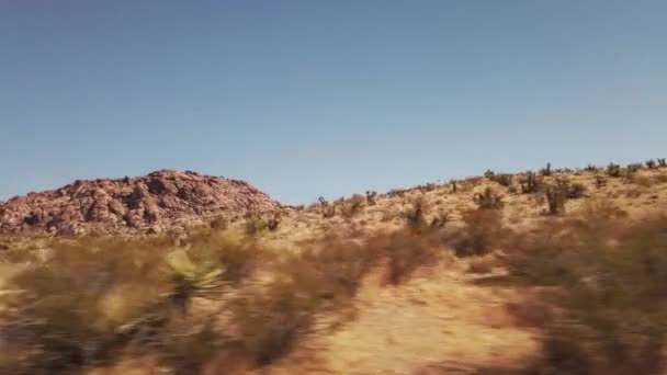 Pedra Vermelha Cobre Desfiladeiro Cor Vermelha Plena Luz Solar Nevada — Vídeo de Stock