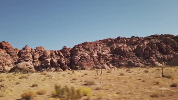 Miedziany Czerwony Kamień Czerwony Kanion Pełnym Słońcu Nevada Stany Zjednoczone — Wideo stockowe