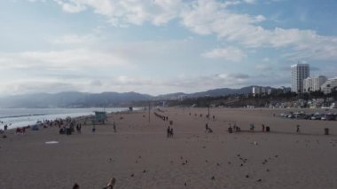 LOS ANGELES, ABD - Eylül 2019 Los Angeles plajının sinematik manzarası