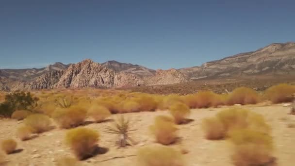 Pedra Vermelha Cobre Desfiladeiro Cor Vermelha Plena Luz Solar Nevada — Vídeo de Stock