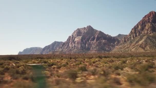 美国干枯的绿色植被和红色峡谷的景观 — 图库视频影像
