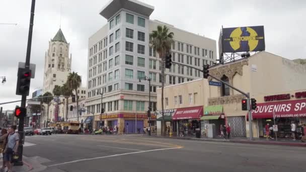 Los Angeles Usa September 2019 Streetscape Downtown Street Buildings Made — Stock Video