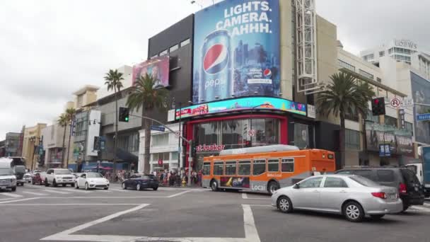 Los Angeles Usa September 2019 Streetscape Downtown Street Buildings Made — Stock Video