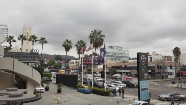 Los Angeles Сша September 2019 Streetscape Middle Вулиця Будівлями Традиційному — стокове відео