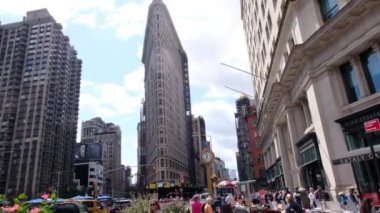 NEW YORK ŞEHRİ, ABD - Eylül 2019 Flatiron Binası 'nın Üçgen Özelliği