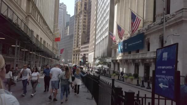 New York City Usa September 2019 Downtown Straatbeeld Vol Voorbijgangers — Stockvideo