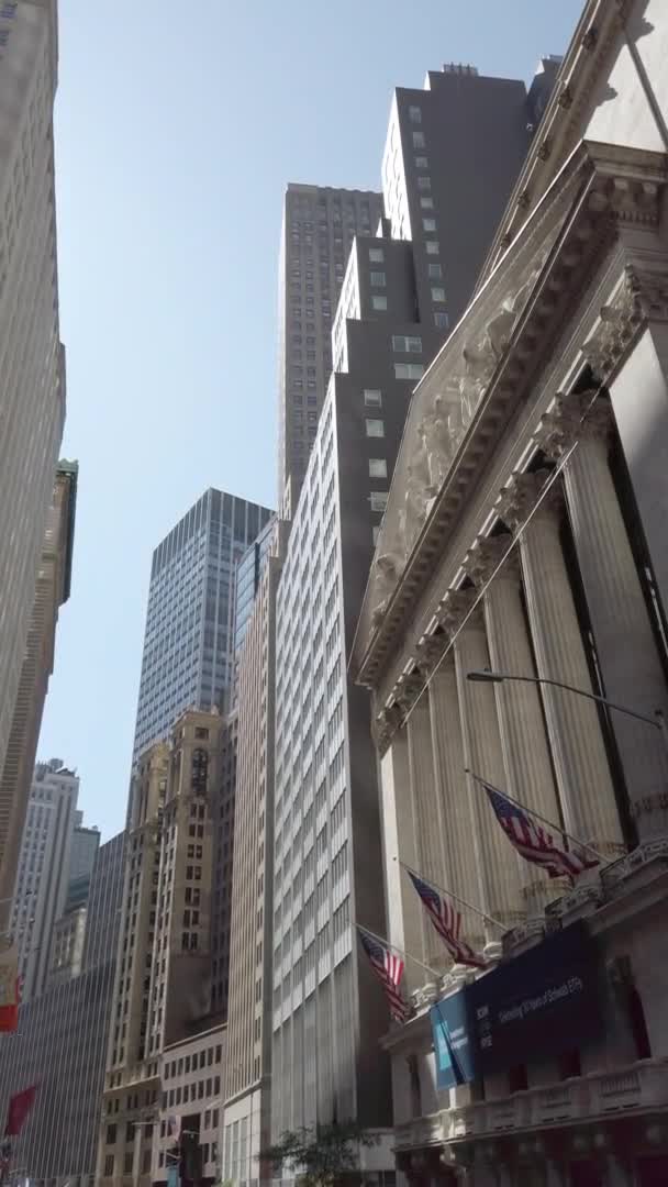 New York City Usa September 2019 Downtown Streetscape Full Passers — Stock Video