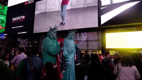 New York City Usa September 2019 Times Square Manhattan New — Stock Video