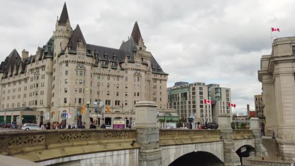 Ottawa Canada Ottawa Nın Merkez Bölgesinin Görüntüleri Bulutlu Bir Günde — Stok video