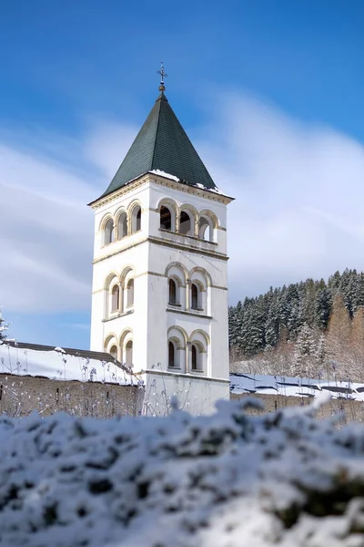 Paysage Monastère Religieux Transilvanien Roumain Construit Dans Style Rustique — Photo