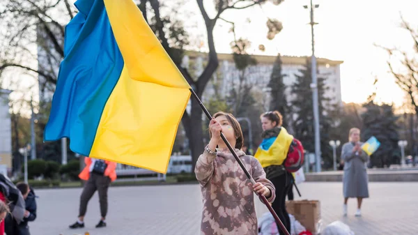 Chisinau Moldova Aprile 2022 Proteste Contro Invasione Russa Dell Ucraina — Foto Stock