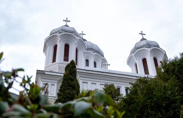 Пейзаж Білого Католицького Чукри Центрі Румунського Міста — стокове фото