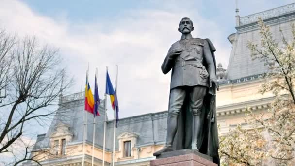 Маси Румыния Апрель 2022 Вид Памятник Фердинанду Яссах Румыния Старое — стоковое видео