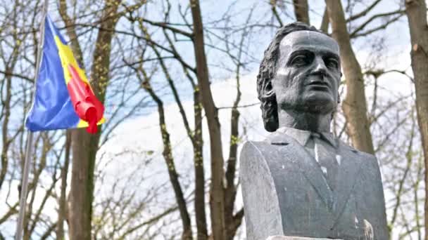 Маси Румыния Апрель 2022 Вид Памятник Григору Фаулу Парке Копу — стоковое видео