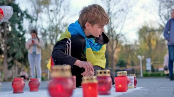 Chisinau Moldova April 2022 Протести Проти Російського Вторгнення Україну Центрі — стокове відео