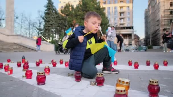 Chisinau Moldova April 2022 Протести Проти Російського Вторгнення Україну Центрі — стокове відео