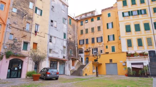 Sanremo Italien Mai 2022 Wohnviertel Gebäude Klassischen Stil Innenhof Mit — Stockvideo