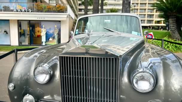 Cannes Frankreich Mai 2022 Großaufnahme Eines Alten Rolls Royce — Stockvideo