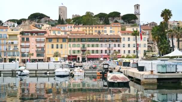 Cannes France May 2022 Άποψη Του Θαλάσσιου Λιμένα Των Καννών — Αρχείο Βίντεο