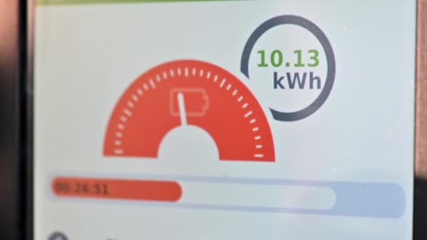 Informations Recharge Batterie Sur Tableau Bord Dans Une Voiture Électrique — Video