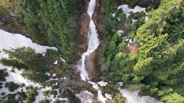Vista Aérea Del Dron Naturaleza Rumania Montañas Los Cárpatos Pared — Vídeos de Stock