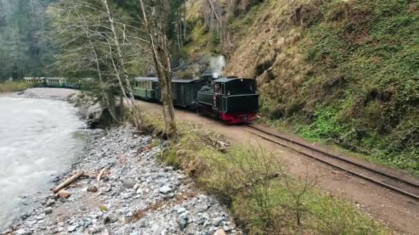 Viseu Sus Romania May 2022 Повітряний Безпілотний Літальний Апарат Mocanita — стокове відео