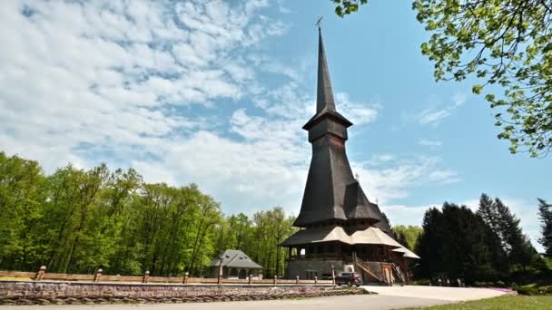 Vista Del Monasterio Peri Sapanta Rumania Iglesia Principal Otros Edificios — Vídeo de stock