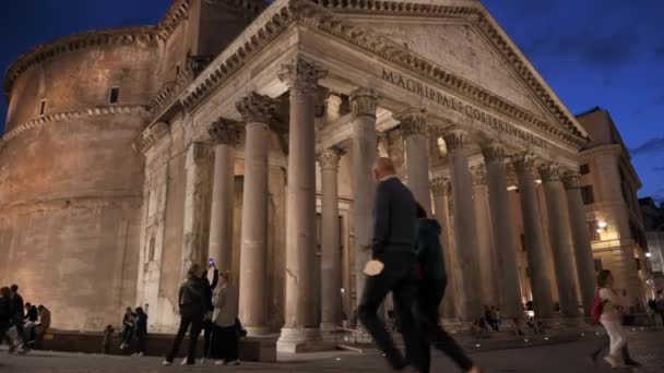 Roma Italia Mayo 2022 Panteón Ubicado Centro Ciudad Antigua Mucha — Vídeos de Stock
