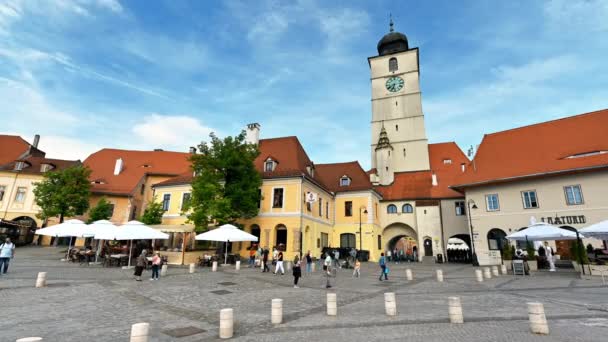 Sibiu Rumänien Mai 2022 Zeitraffer Ansicht Des Historischen Zentrums Der — Stockvideo