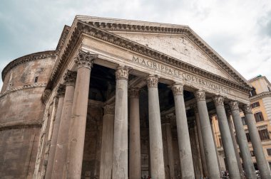 ROME, ITALY - JUNE, 2022: Street scape of the ancient centre of the city. Pantheon