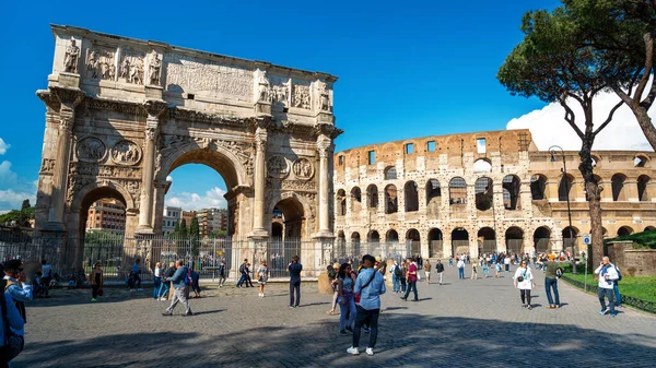 Roma Italia Giugno 2022 Colosseo Arco Costantino Situati Nel Centro — Foto Stock