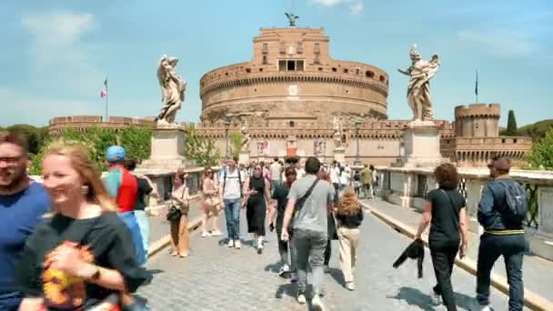 Roma Italia Junio 2022 Vista Del Castillo Del Santo Ángel — Vídeos de Stock