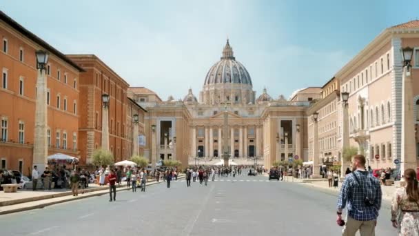 Vati Kan Şehri Haziran 2022 Aziz Peter Bazilikası Vatikan Obelisk — Stok video