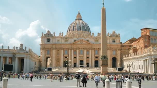 Vatican City June 2022 View Saint Peter Square Multiple Tourists — 图库视频影像