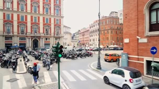 Rome Italy June 2022 Street Scape Centre City Tourist Bus — Wideo stockowe