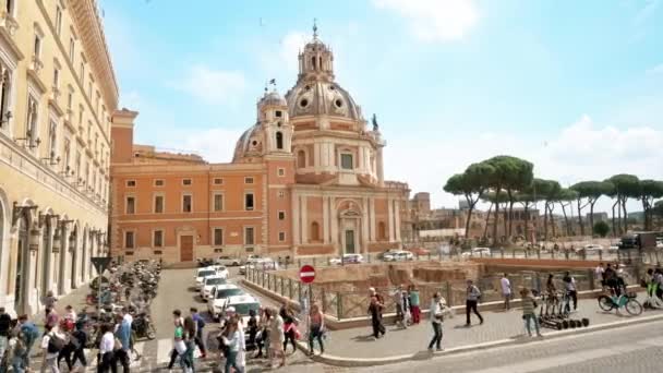 Rome Italy June 2022 Street Scape Ancient Centre City Santa — Stockvideo