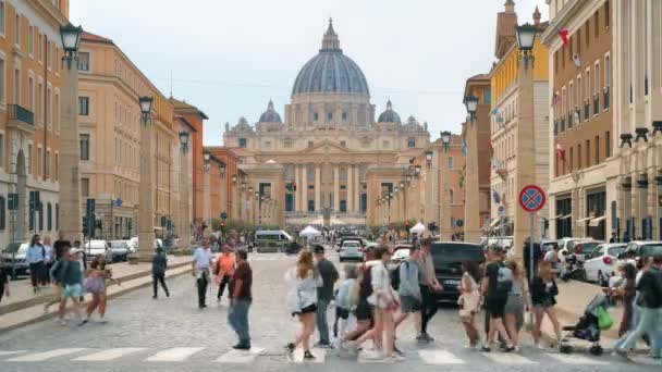 Vati Kan Şehri Haziran 2022 Aziz Peter Bazilikası Vatikan Obelisk — Stok video