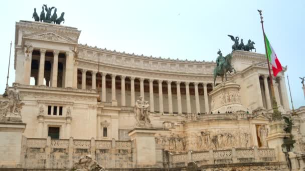 Victor Emmanuel Monumento Situato Nel Centro Storico Roma — Video Stock