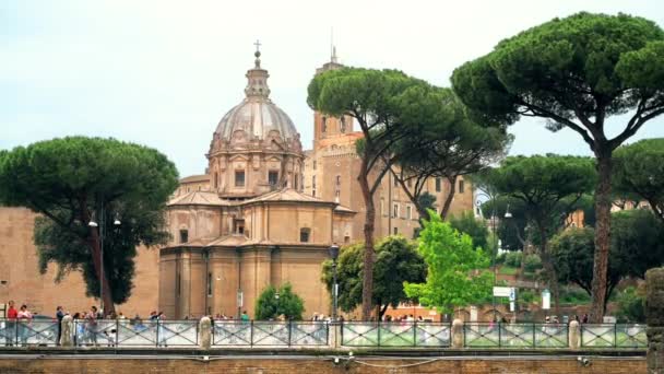 Rome Italy June 2022 Street Scape Ancient Centre City Santa — 图库视频影像