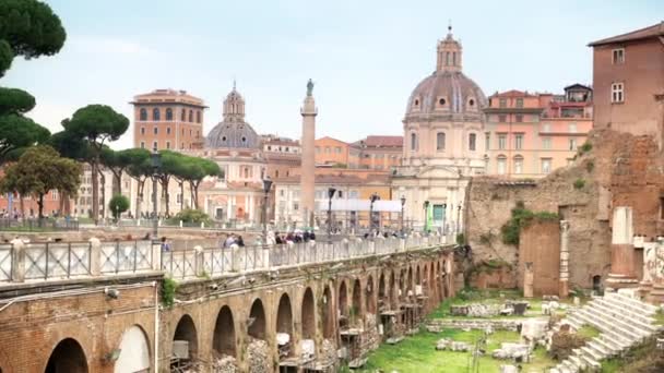 Rome Italy June 2022 Street Scape Ancient Centre City Ancient — Stock Video