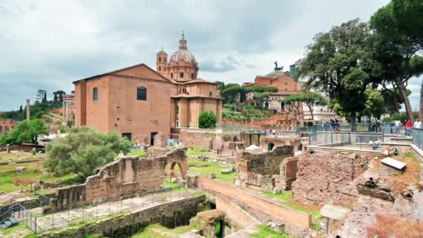 Roma Talya Haziran 2022 Roma Forumu Nun Manzarası Arka Planda — Stok video
