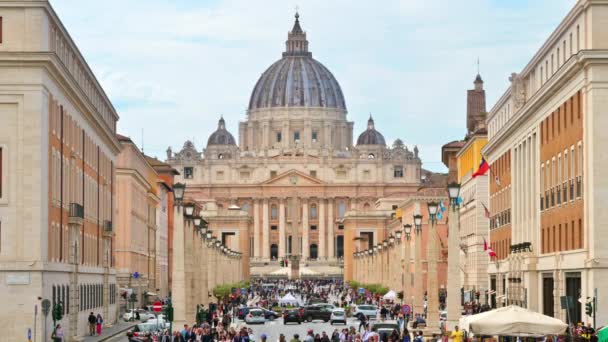 Ватикан Июнь 2022 Вид Площадь Святого Петра Петром Феликсом Ватиканским — стоковое видео